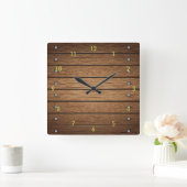Zeer gesimuleerde wandklok met houten plaat (Huis)