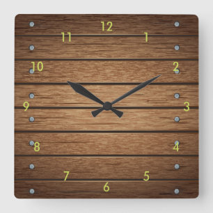 Zeer gesimuleerde wandklok met houten plaat