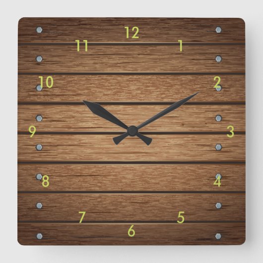 Zeer gesimuleerde wandklok met houten plaat (Voorkant)