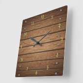 Zeer gesimuleerde wandklok met houten plaat (Hoek)