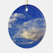 Zeer gestructureerde wolk in een mooie blauwe heme keramisch ornament (Links)