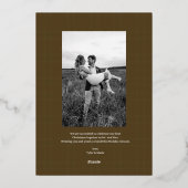 Zeer getrouwde Pas getrouwd Kerstfoto Goud Folie Feestdagenkaart (Achterkant)