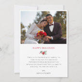 Zeer getrouwde vakantie bloemenbruiloft aankondigi kaart (Achterkant)