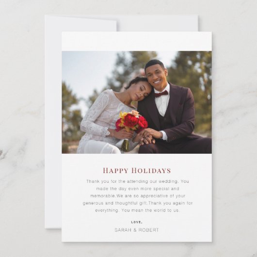 Zeer getrouwde vakantie bruiloft aankondiging (Achterkant)