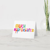 "Zeer gewaardeerd" Dank u kaarten (Voorkant)