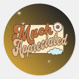 Zeer gewaardeerd ronde sticker