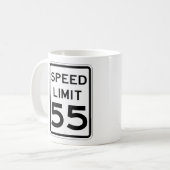 Zeer goed 55 MPH Road Sign Coffee Cup Koffiemok (Voorkant links)
