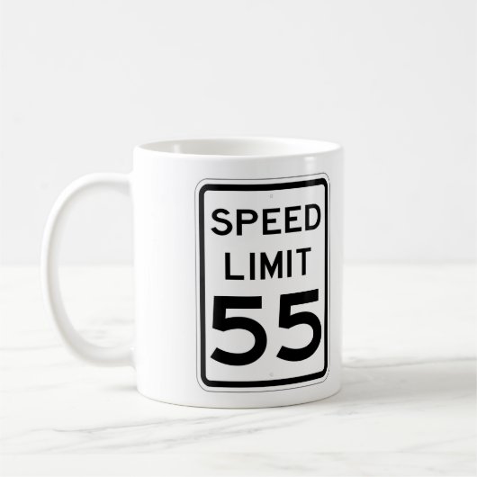Zeer goed 55 MPH Road Sign Coffee Cup Koffiemok (Links)