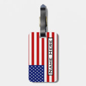 Zeer goed - Amerikaanse vlag met Jouw naam - monog Bagagelabel (Achterkant verticaal)