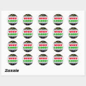 "ZEER GOED!" + Leuke, kleurrijke Sterren Pattern S Ronde Sticker (Vel)