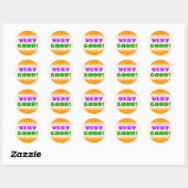 "ZEER GOED!" + Oranje Blob of Splotch Pattern Ronde Sticker (Vel)