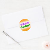 "ZEER GOED!" + Oranje Blob of Splotch Pattern Ronde Sticker (Envelop)