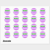 "ZEER GOED!" + Paarse Stippen / Circles Pattern St Ronde Sticker (Vel)