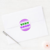 "ZEER GOED!" + Paarse Stippen / Circles Pattern St Ronde Sticker (Envelop)