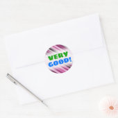 "ZEER GOED!" + Roze/Paarse/Grijze Strepen Sticker (Envelop)