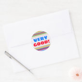 "ZEER GOED!" + Stripes van diverse Kleurensticker Ronde Sticker (Envelop)