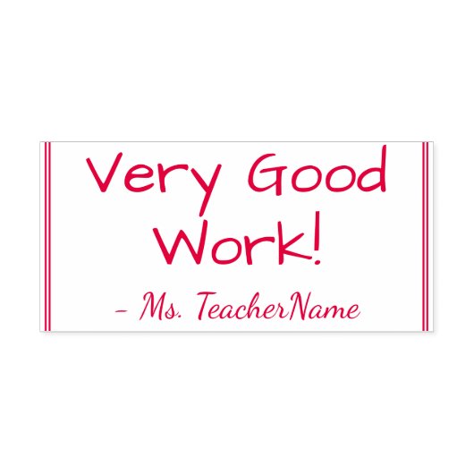"Zeer goed werk!" + Naam van de Aangepaste Instruc Zelfinktende Stempel (Design)