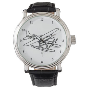 Zeer goed wollig vliegtuig op Floats Wrist Watch Horloge