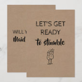 Zeer Grappig Bruidsmeisje / Maid of Honor Voorstel Kaart (Voorkant / Achterkant)