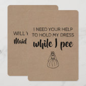 Zeer Grappig Bruidsmeisje / Maid of Honor Voorstel Kaart (Voorkant / Achterkant)