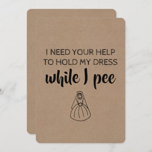 Zeer Grappig Bruidsmeisje / Maid of Honor Voorstel Kaart (Voorkant / Achterkant)