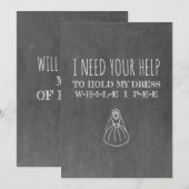 Zeer Grappig Bruidsmeisje / Maid of Honor Voorstel Kaart (Voorkant / Achterkant)