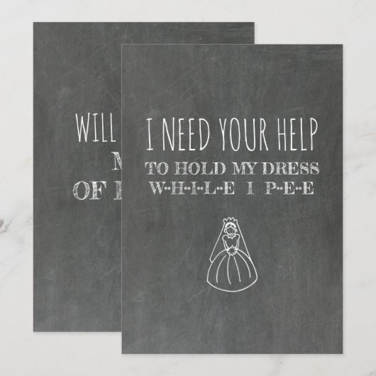 Zeer Grappig Bruidsmeisje / Maid of Honor Voorstel Kaart (Voorkant / Achterkant)