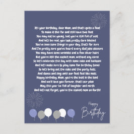 Zeer Grappig Gedicht voor Verjaardag Moeder Briefkaart