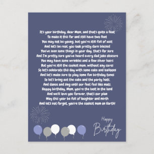 Zeer Grappig Gedicht voor Verjaardag Moeder Briefkaart