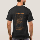 Zeer Grappige "Papa Repareert" Lijst T-shirt (Achterkant)