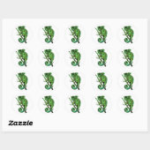 Zeer groene Chamaleon Ronde Sticker (Vel)