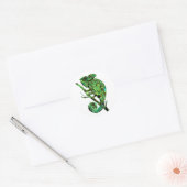 Zeer groene Chamaleon Ronde Sticker (Envelop)