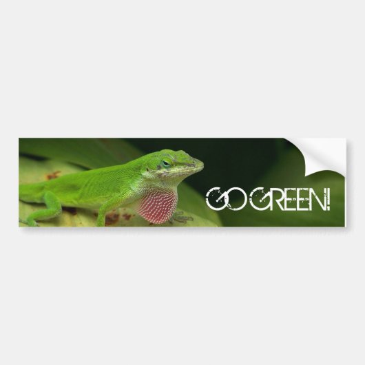 Zeer groene hagedis, GA GREEN! Bumpersticker (Voorkant)