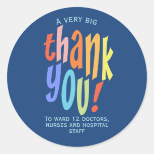 Zeer grote dank u Waardering Ziekenhuis Keyworker Ronde Sticker