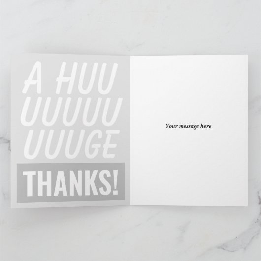 Zeer grote oversized vet typografie dank u kaarten (Binnen)