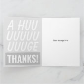 Zeer grote, oversized, vetgedrukte typografie dank bedankkaart (Binnen)