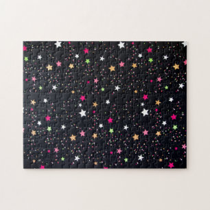 Zeer harde kerststerren Pattern Jigzaag Puzzle Legpuzzel