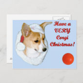 Zeer het briefkaart-Blauw van de Pit van Kerstmis Feestdagenkaart (Voorkant / Achterkant)