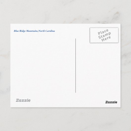 Zeer het Briefkaart van Blue Ridge Mountains (Achterkant)