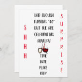 ZEER HILARISCH & ORIGINEEL ***VERJAARDAGSPARTY 40* KAART (Voorkant / Achterkant)