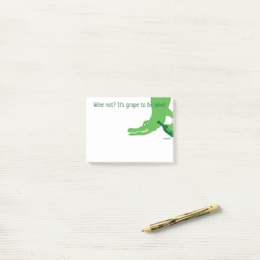 Zeer hip wijn alligator post-it® notes (Op bureau)