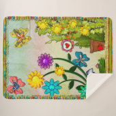 Zeer hippie dag grillige fantasie sherpa deken (Voorkant (horizontaal))