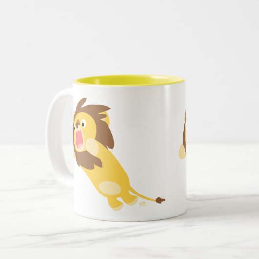 Zeer Hongaars Cute Cartoon Lion Mok (Voorkant links)