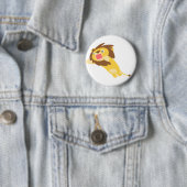 Zeer Hongaarse Cute Cartoon Lion Button Badge (In situ)