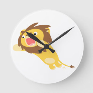 Zeer Hongaarse Cute Cartoon Lion Wall Clock Ronde Klok