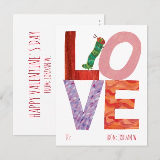 Zeer Hongerig Caterpillar | LIEFDE Feestdagenkaart (Voorkant / Achterkant)