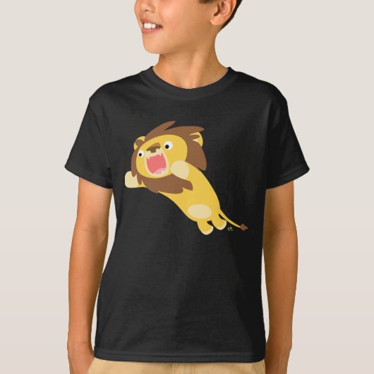 Zeer hongerig schattig Cartoon leeuw kinderen T-sh T-shirt (Voorkant)