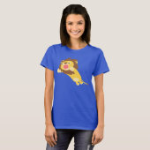 Zeer hongerig Schattige Cartoon Leeuw Vrouwen T-sh T-shirt (Voorkant volledig)