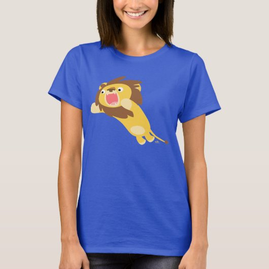 Zeer hongerig Schattige Cartoon Leeuw Vrouwen T-sh T-shirt (Voorkant)