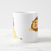Zeer hongerige Cartoon Lion Jumbo Mok (Voorkant)